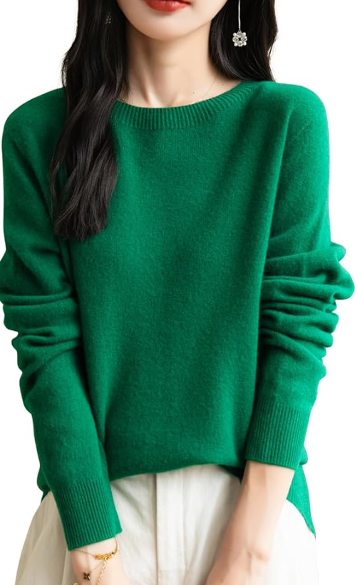 Winter Long Sleeve Seamless Knit Crewneck Sweater