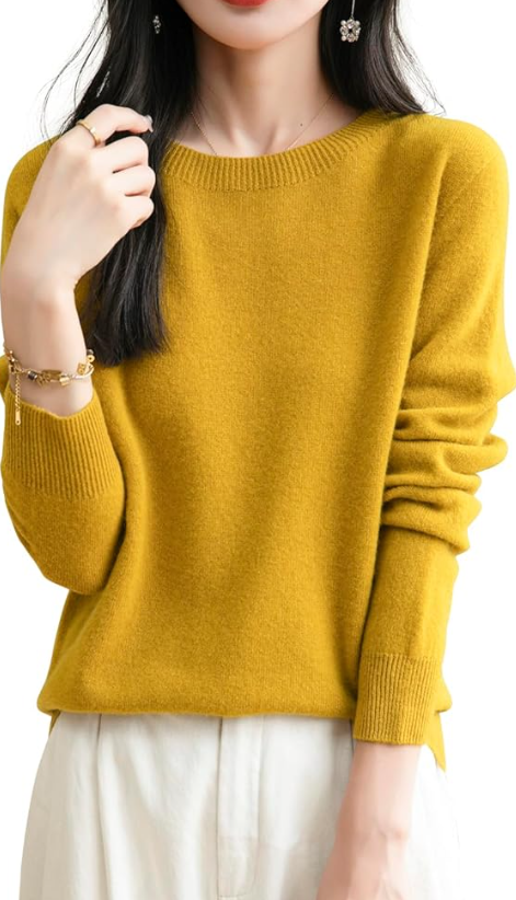 Winter Long Sleeve Seamless Knit Crewneck Sweater